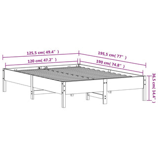 Bedframe Massief Grenenhout 120 X 190 Cm