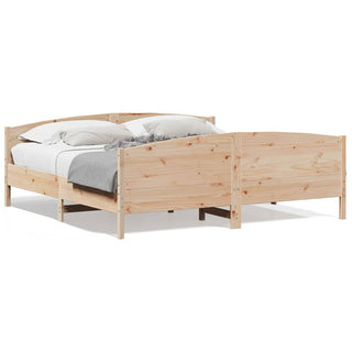 Bedframe Met Hoofdbord Massief Grenenhout