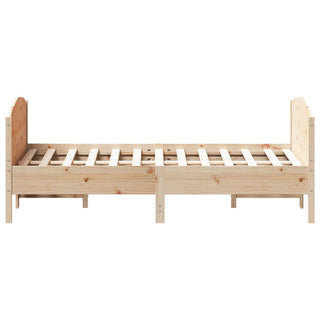 Bedframe Met Hoofdbord Massief Grenenhout