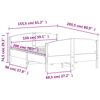 Bedframe Met Hoofdbord Massief Grenenhout