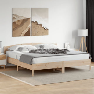 Bedframe Met Hoofdbord Massief Grenenhout 200X200 Cm