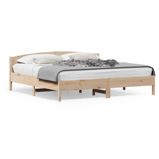 Bedframe Met Hoofdbord Massief Grenenhout 200X200 Cm