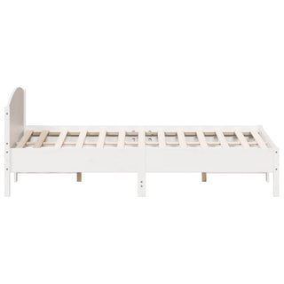 Bedframe Met Hoofdbord Massief Grenenhout Wit 180X200 Cm