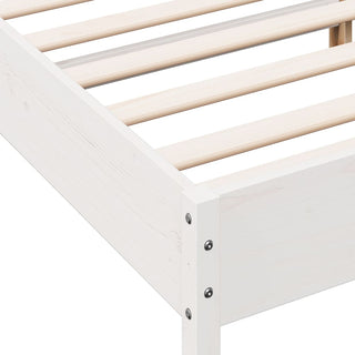 Bedframe Met Hoofdbord Massief Grenenhout Wit 180X200 Cm