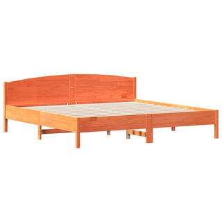 Bedframe Met Hoofdbord Massief Grenenhout Wasbruin 180X200 Cm