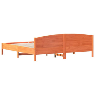 Bedframe Met Hoofdbord Massief Grenenhout Wasbruin 180X200 Cm