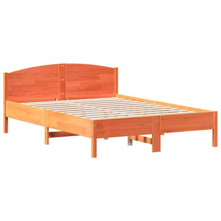 Bedframe Met Hoofdbord Massief Grenenhout Wasbruin 160X200 Cm