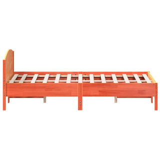 Bedframe Met Hoofdbord Massief Grenenhout Wasbruin 160X200 Cm