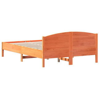 Bedframe Met Hoofdbord Massief Grenenhout Wasbruin 160X200 Cm