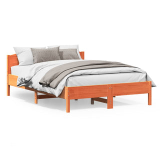 Bedframe Met Hoofdbord Massief Grenenhout Wasbruin 160X200 Cm