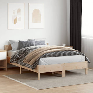 Bedframe Met Hoofdbord Massief Grenenhout 150X200 Cm