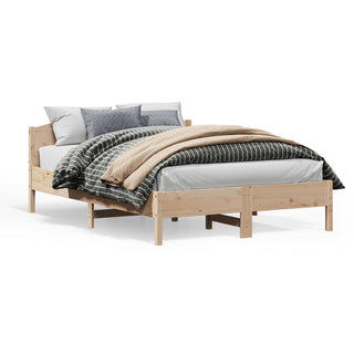 Bedframe Met Hoofdbord Massief Grenenhout 150X200 Cm