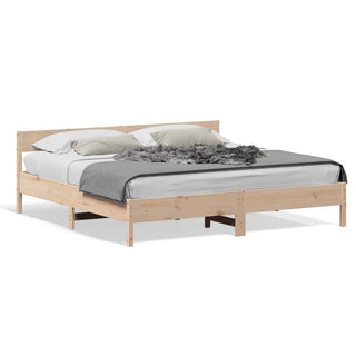 Bedframe Met Hoofdbord Massief Grenenhout