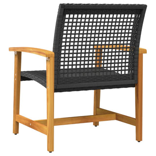 Tuinnstoelen 2 St Poly Rattan En Acaciahout Zwart