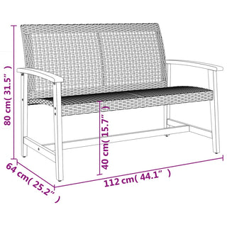 5-Delige Loungeset Poly Rattan En Acaciahout Beige