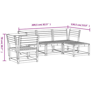 5-Delige Loungeset Geïmpregrd Grenenhout