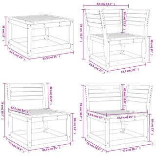 5-Delige Loungeset Geïmpregrd Grenenhout