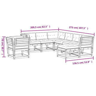 Loungeset Met Kussens Massief Grenenhout