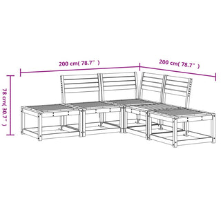 5-Delige Loungeset Geïmpregrd Grenenhout