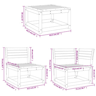 5-Delige Loungeset Geïmpregrd Grenenhout