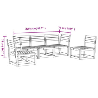 5-Delige Loungeset Massief Grenenhout