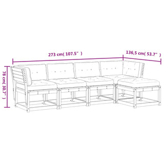 Loungeset Met Kussens Massief Douglashout