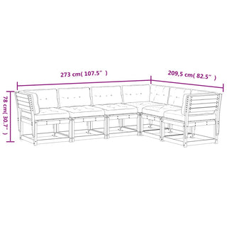 6-Delige Loungeset Met Kussens Geïmpregneerd Grenenhout