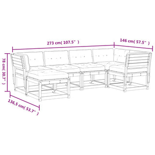 Loungeset Met Kussens Massief Grenenhout