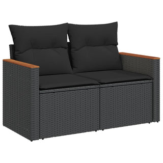 9-Delige Loungeset Met Kussens Poly Rattan