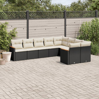 9-Delige Loungeset Met Kussens Poly Rattan