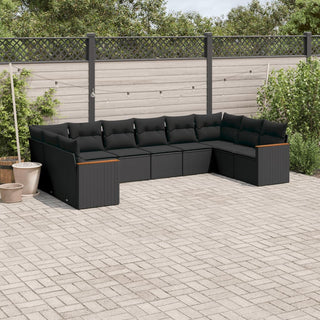 10-Delige Loungeset Met Kussens Poly Rattan