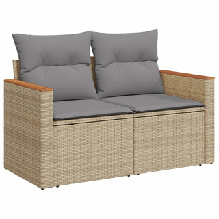 10-Delige Loungeset Met Kussens Poly Rattan