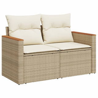 10-Delige Loungeset Met Kussens Poly Rattan