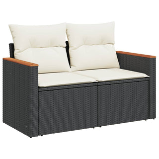 10-Delige Loungeset Met Kussens Poly Rattan