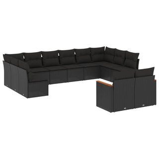 12-Delige Loungeset Met Kussens Poly Rattan