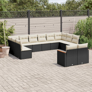 12-Delige Loungeset Met Kussens Poly Rattan