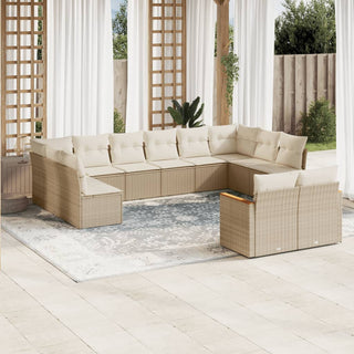 12-Delige Loungeset Met Kussens Poly Rattan