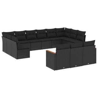 13-Delige Loungeset Met Kussens Poly Rattan