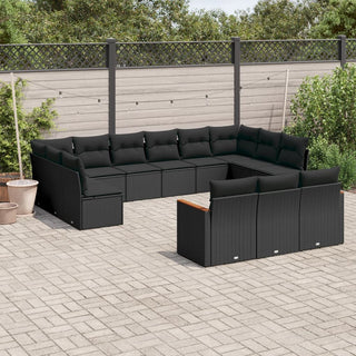 13-Delige Loungeset Met Kussens Poly Rattan