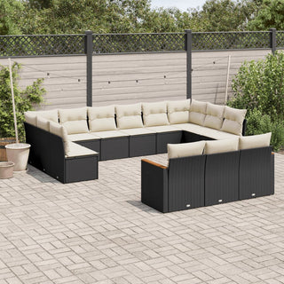 13-Delige Loungeset Met Kussens Poly Rattan