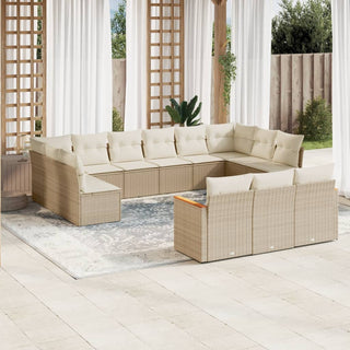 13-Delige Loungeset Met Kussens Poly Rattan