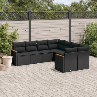 8-Delige Loungeset Met Kussens Poly Rattan