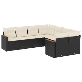 8-Delige Loungeset Met Kussens Poly Rattan