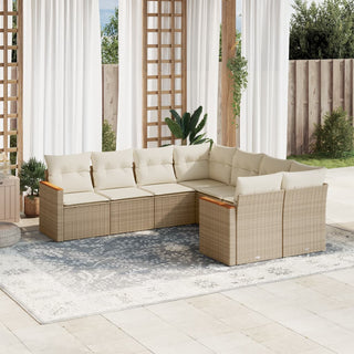 8-Delige Loungeset Met Kussens Poly Rattan