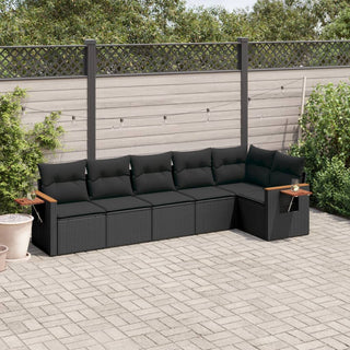 6-Delige Loungeset Met Kussens Poly Rattan