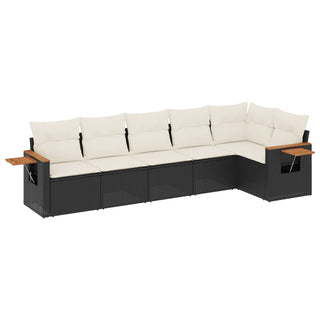 6-Delige Loungeset Met Kussens Poly Rattan