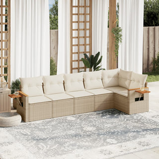 6-Delige Loungeset Met Kussens Poly Rattan