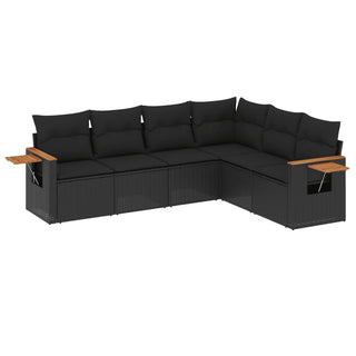 6-Delige Loungeset Met Kussens Poly Rattan