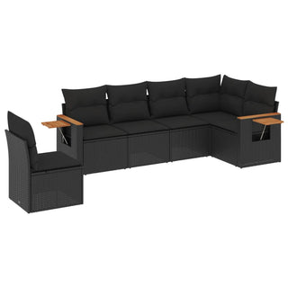 6-Delige Loungeset Met Kussens Poly Rattan