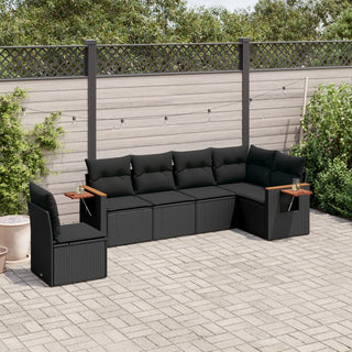 6-Delige Loungeset Met Kussens Poly Rattan